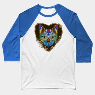 Psychedelic Cat Baseball T-Shirt